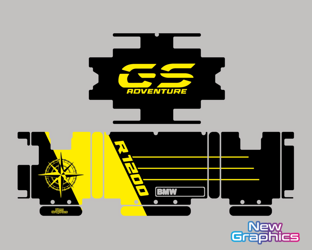 Kit adesivi valigie BMW GS R 1200- Giallo Lineare