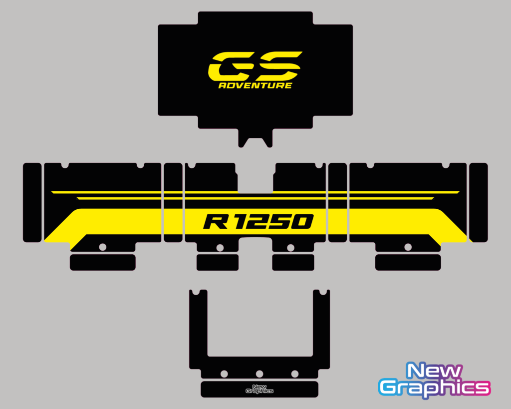 Kit adesivi bauletto BMW GS R 1250 – Giallo Lineare